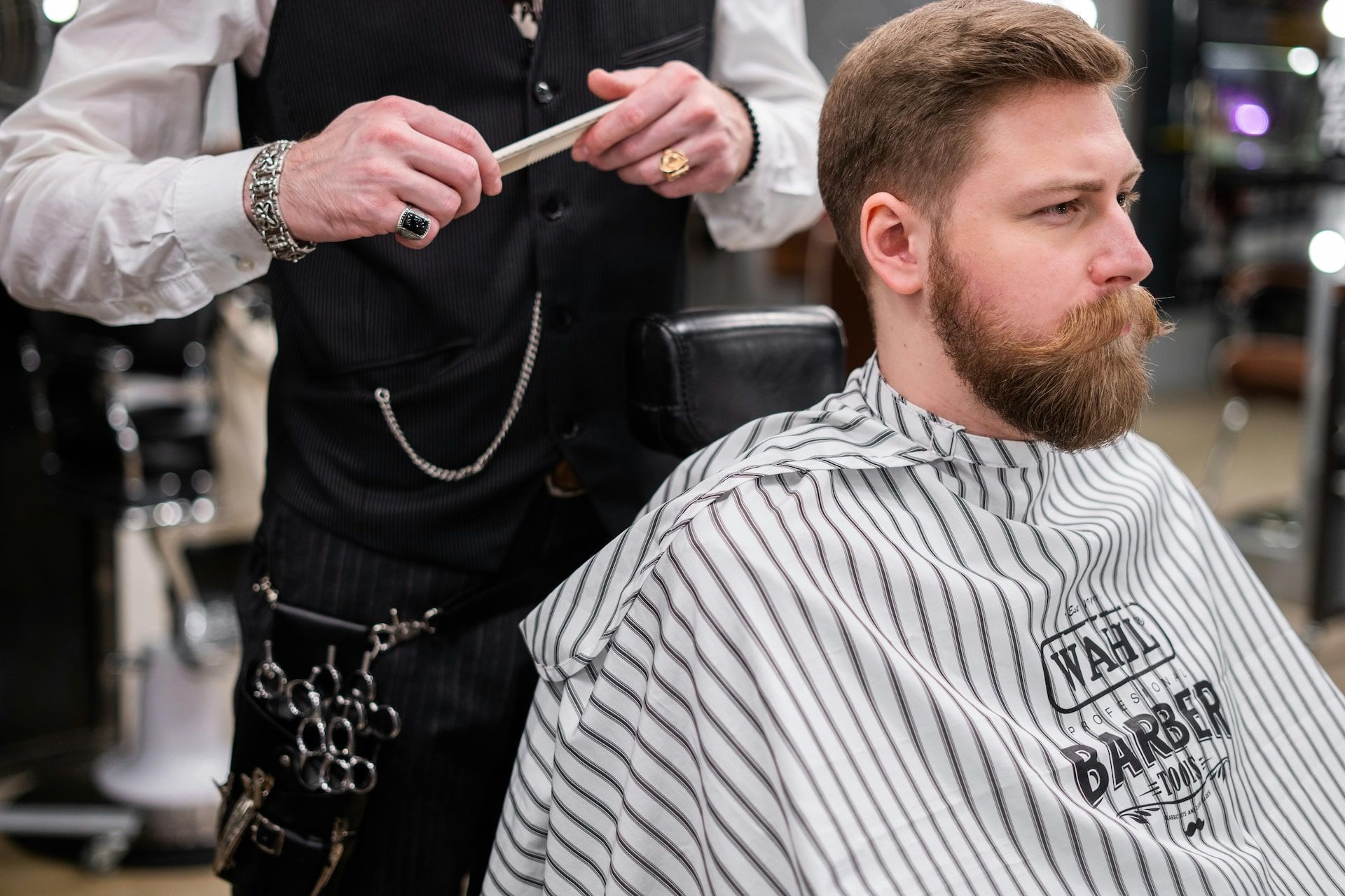 man in a barbershop