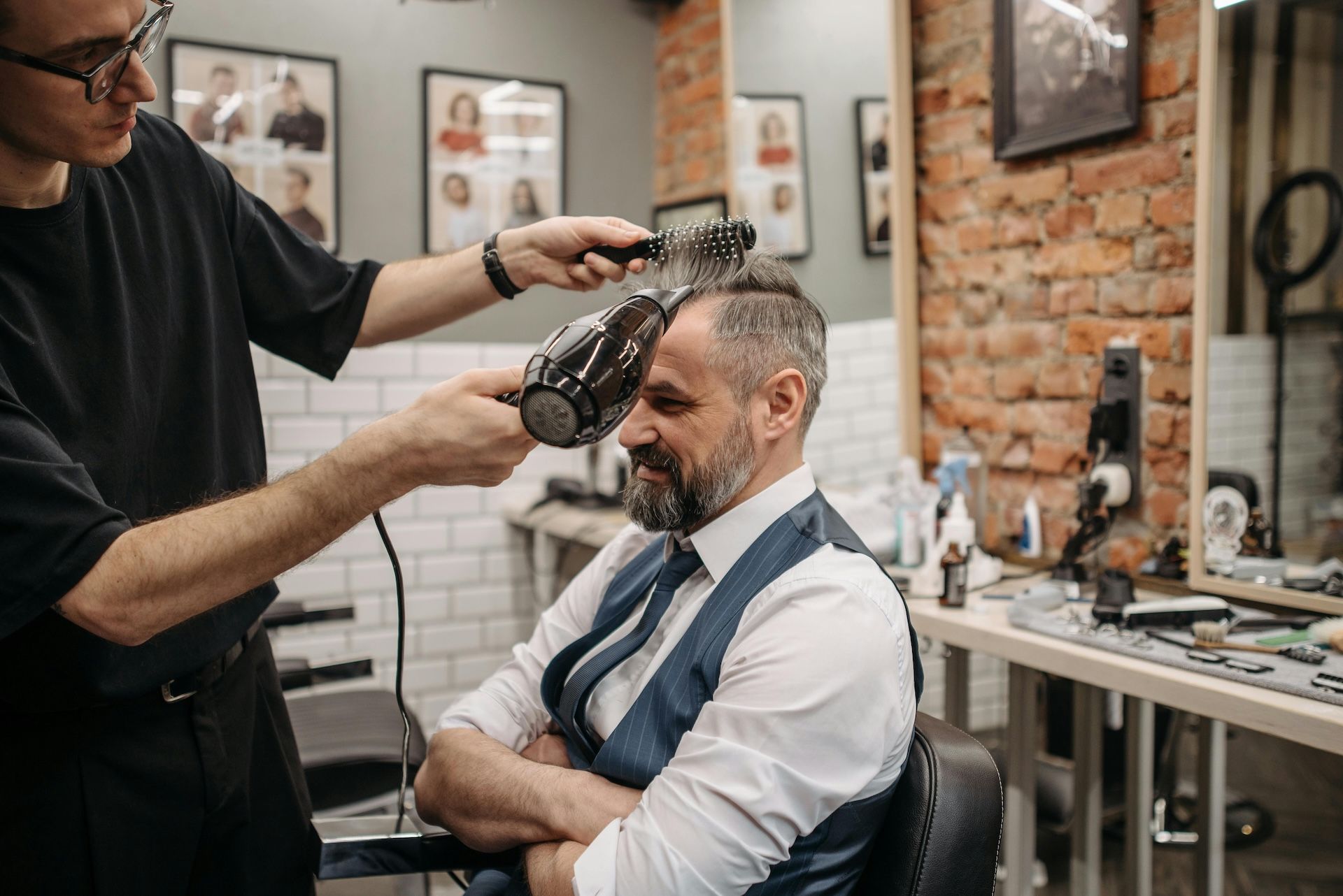man in hair salon